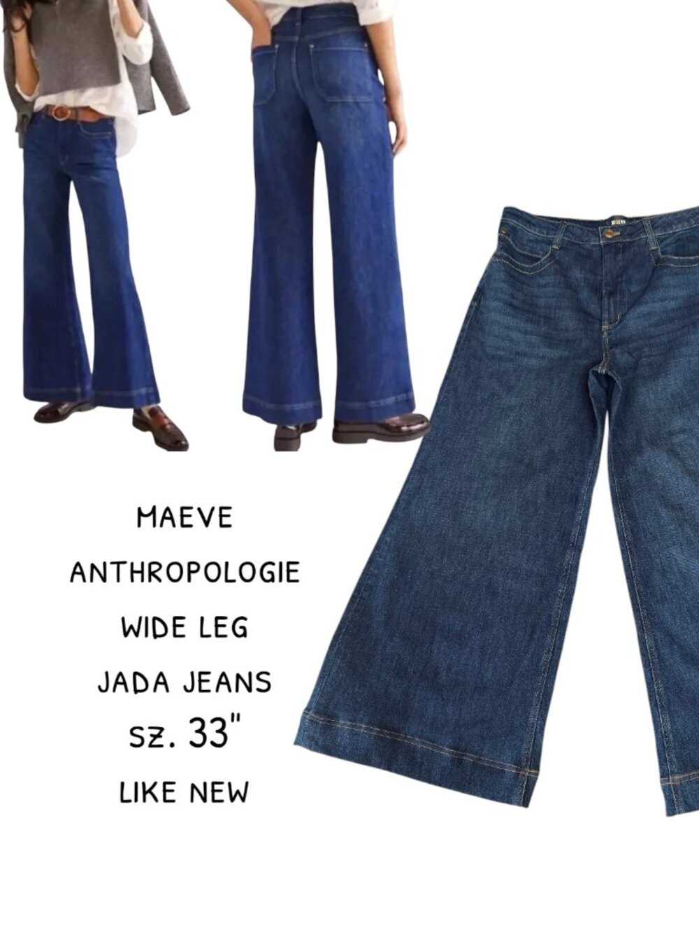 ✨ Maeve by Anthropologie "The Jada" High-Rise Wide-Leg Jeans LIKE NEW